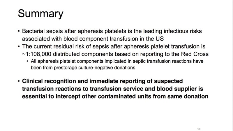 Septic Reactions Summary Slide Slide Courtesy Dr. Anne Eder